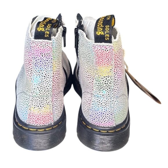 Dr. Martens Toddler 1460 Pascal Iridescent Lace-Up Boots Rainbow Kidray T 12 - Picture 8 of 16